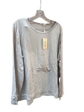 NEW Ekouaer Long Sleeve Light Gray Pajama Top - Women's XXL